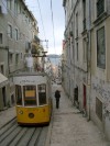 "Elevator" (Tram) on Steep Lisbon Street of Lisbon, Portugal